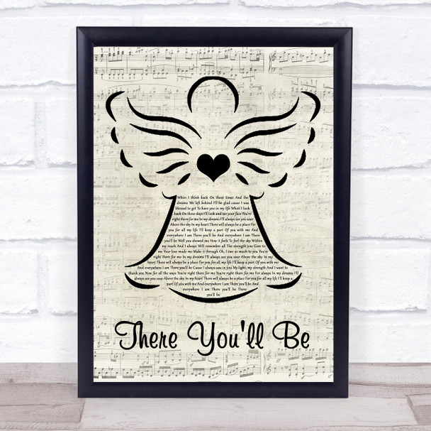 Faith Hill There You'll Be Music Script Angel Song Lyric Quote Music Print