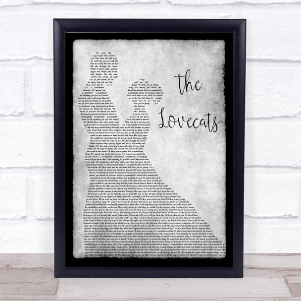 The Cure The Lovecats Grey Man Lady Dancing Song Lyric Quote Music Print