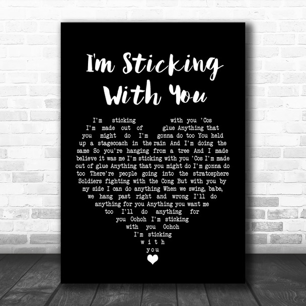 The Velvet Underground I'm Sticking With You Black Heart Song Lyric Quote Music Print