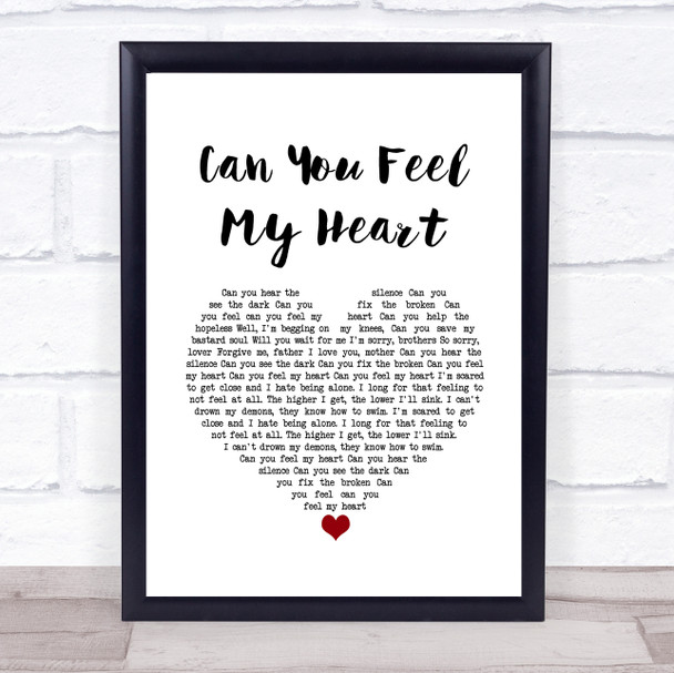 Bring Me The Horizon Can You Feel My Heart White Heart Song Lyric Quote Music Print