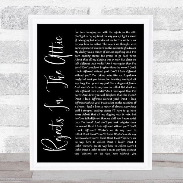 The Avett Brothers Rejects In The Attic Black Script Song Lyric Quote Music Print