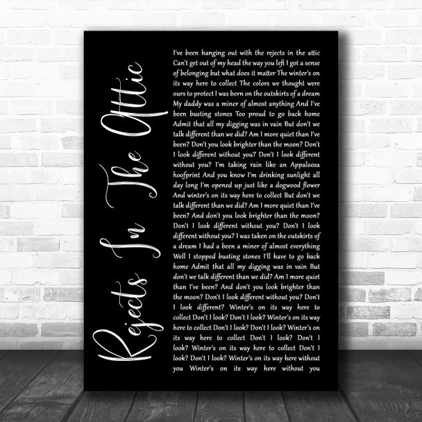 The Avett Brothers Rejects In The Attic Black Script Song Lyric Quote Music Print