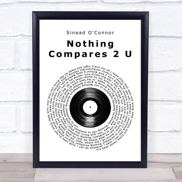 Sinead O'Connor Nothing Compares 2 U Vinyl Record Song Lyric Quote Music Print