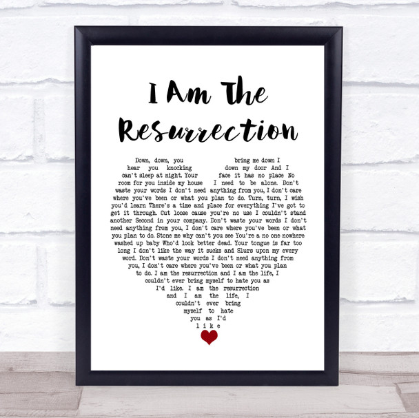 The Stone Roses I Am The Resurrection White Heart Song Lyric Quote Music Print