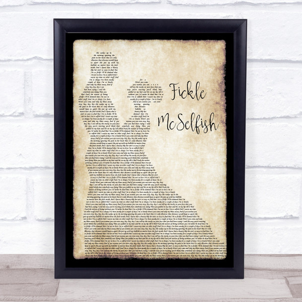 Gerry Cinnamon Fickle McSelfish Man Lady Dancing Song Lyric Quote Music Print