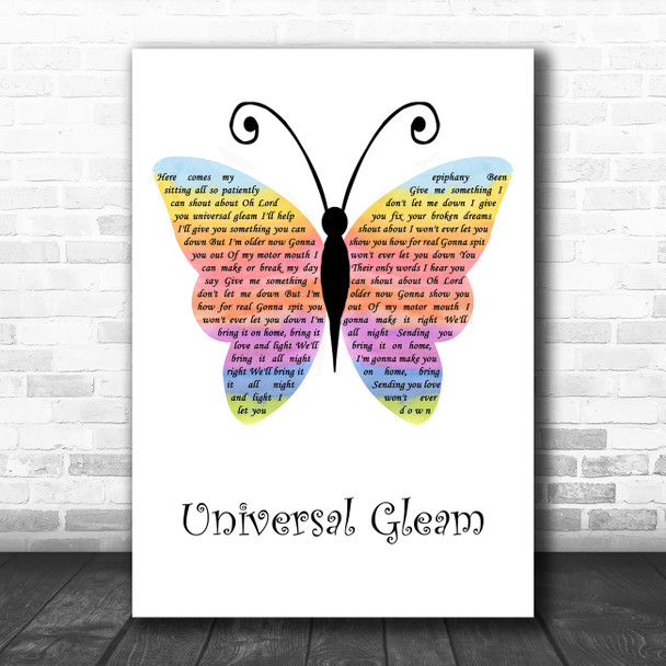 Liam Gallagher Universal Gleam Rainbow Butterfly Song Lyric Quote Music Print