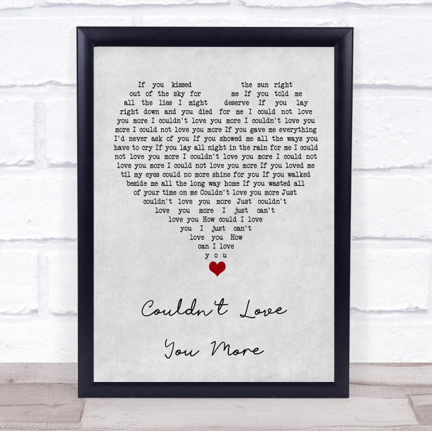 John Martyn Couldn't Love You More Grey Heart Song Lyric Quote Music Print