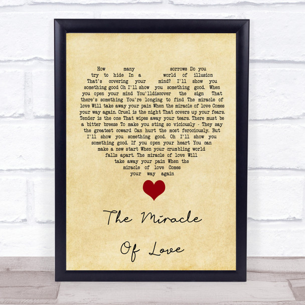 Eurythmics The Miracle Of Love Vintage Heart Song Lyric Quote Music Print