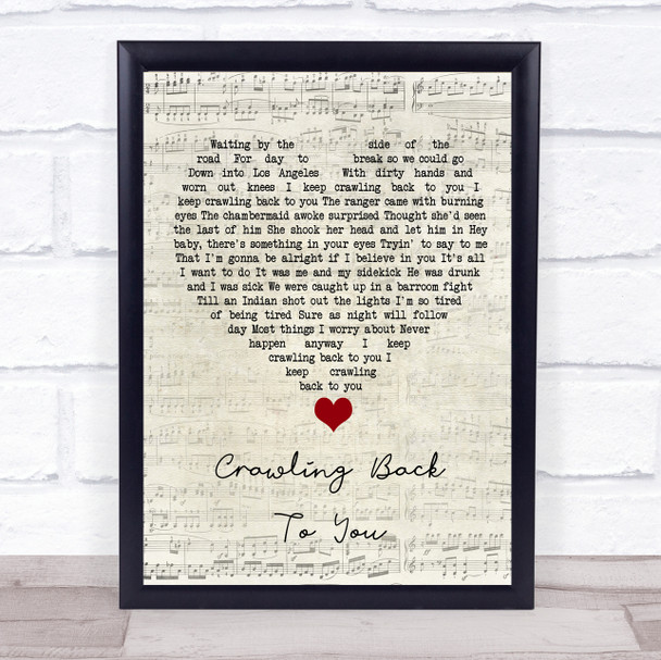 Tom Petty Crawling Back To You Script Heart Song Lyric Quote Music Print