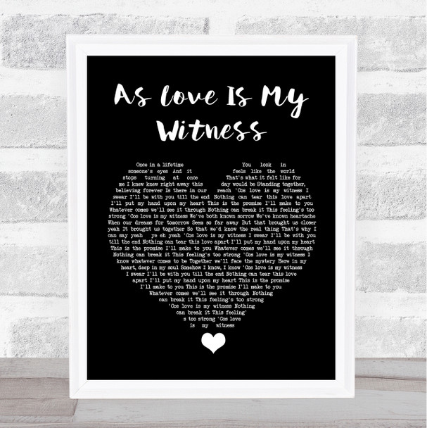 Westlife As Love Is My Witness Black Heart Song Lyric Quote Music Print