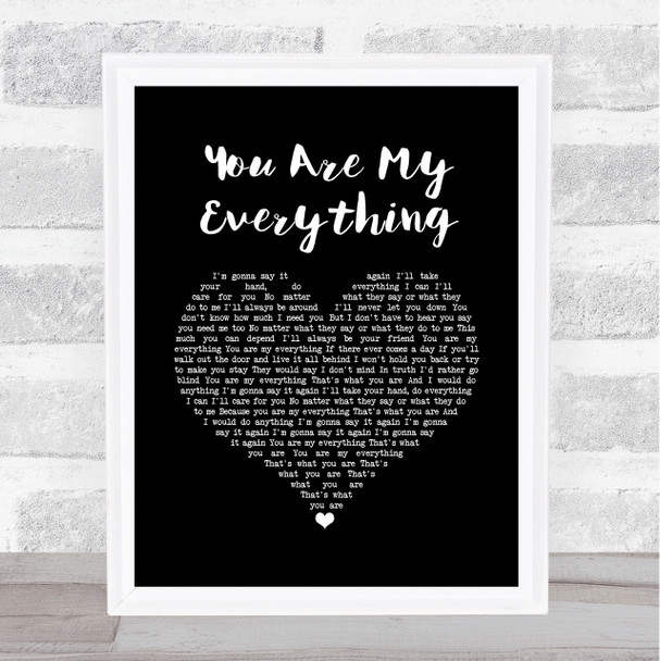 Madness You Are My Everything Black Heart Song Lyric Quote Music Print