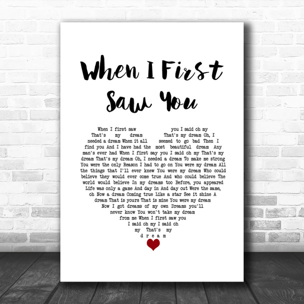 Jamie Foxx Featuring Beyoncé When I First Saw You White Heart Song Lyric Quote Music Print