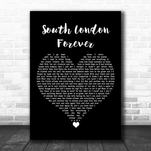 Florence + The Machine South London Forever Black Heart Song Lyric Quote Music Print