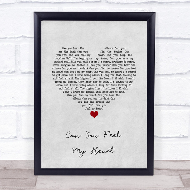 Bring Me The Horizon Can You Feel My Heart Grey Heart Song Lyric Quote Music Print
