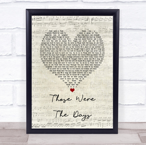 Mary Hopkin Those Were The Days Script Heart Song Lyric Quote Music Print