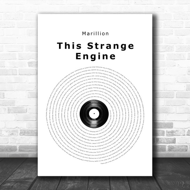 Marillion This Strange Engine Vinyl Record Song Lyric Quote Music Print