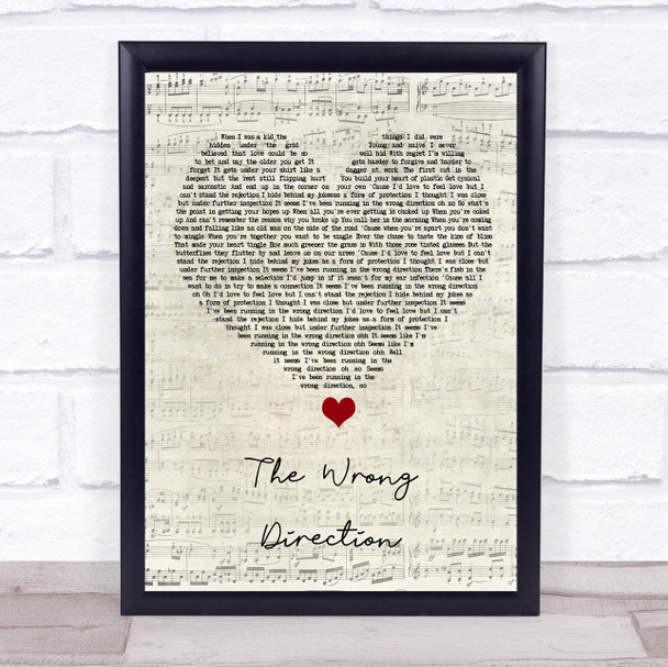 Passenger The Wrong Direction Script Heart Song Lyric Quote Music Print