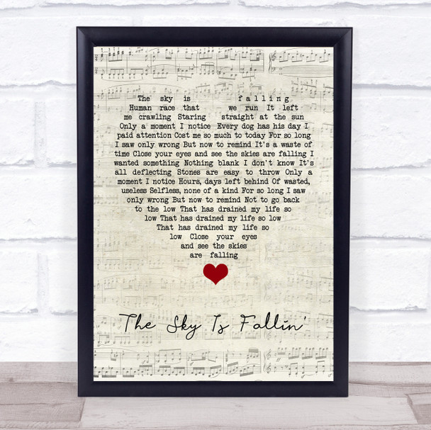 Queens Of The Stone Age The Sky Is Fallin' Script Heart Song Lyric Quote Music Print