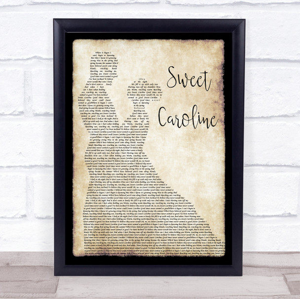 Neil Diamond Sweet Caroline Man Lady Dancing Song Lyric Quote Music Print