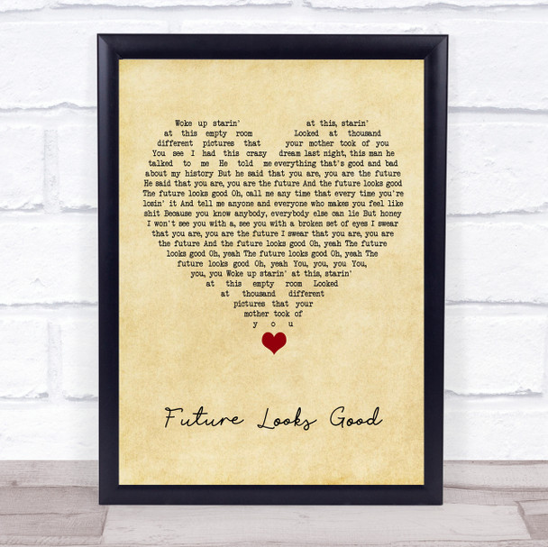 OneRepublic Future Looks Good Vintage Heart Song Lyric Quote Music Print