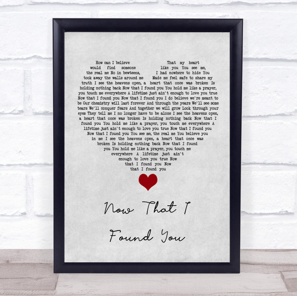 Terri Clark Now That I Found You Grey Heart Song Lyric Quote Music Print