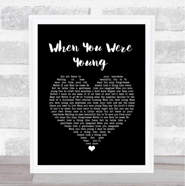 The Killers When You Were Young Black Heart Song Lyric Quote Music Print