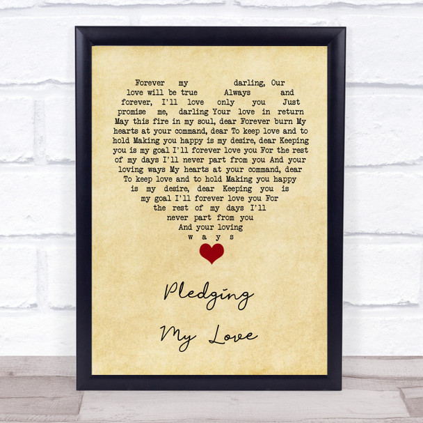 Marvin Gaye & Diana Ross Pledging My Love Vintage Heart Song Lyric Quote Music Print