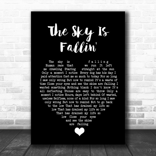 Queens Of The Stone Age The Sky Is Fallin' Black Heart Song Lyric Quote Music Print