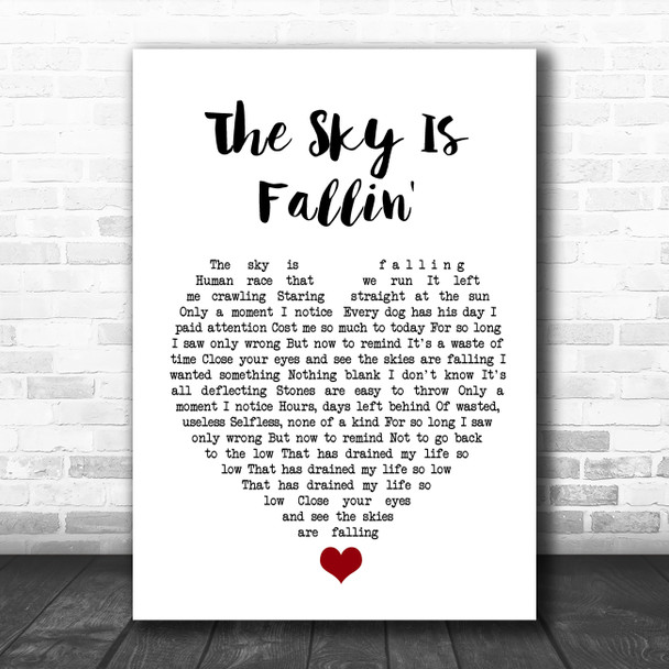 Queens Of The Stone Age The Sky Is Fallin' White Heart Song Lyric Quote Music Print