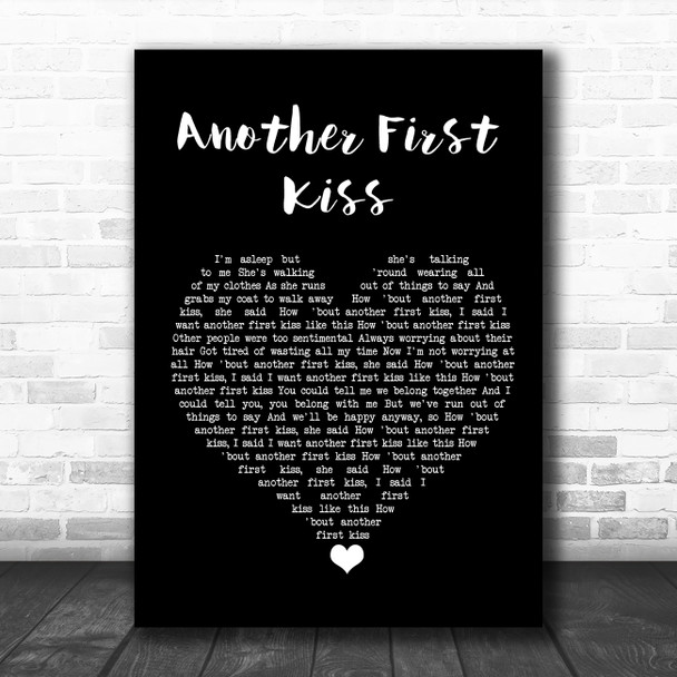 They Might Be Giants Another First Kiss Black Heart Song Lyric Quote Music Print
