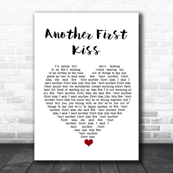 They Might Be Giants Another First Kiss White Heart Song Lyric Quote Music Print