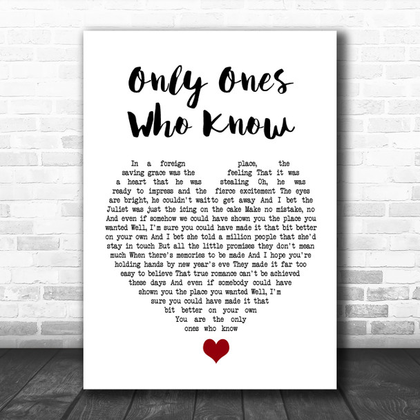 Arctic Monkeys Only Ones Who Know White Heart Song Lyric Quote Music Print