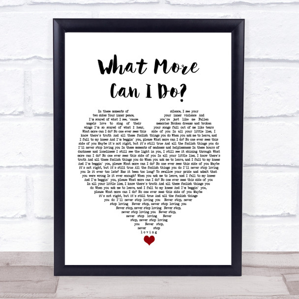 Jack Savoretti What More Can I Do White Heart Song Lyric Quote Music Print