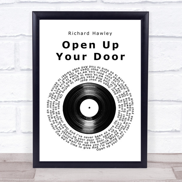 Richard Hawley Open Up Your Door Vinyl Record Song Lyric Quote Music Print