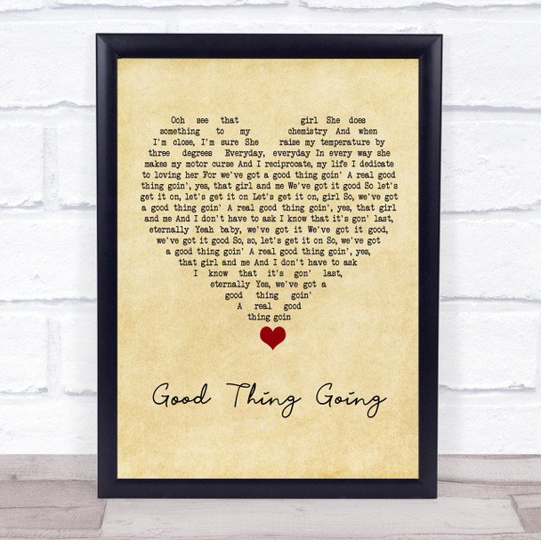 Sugar Minott Good Thing Going Vintage Heart Song Lyric Quote Music Print