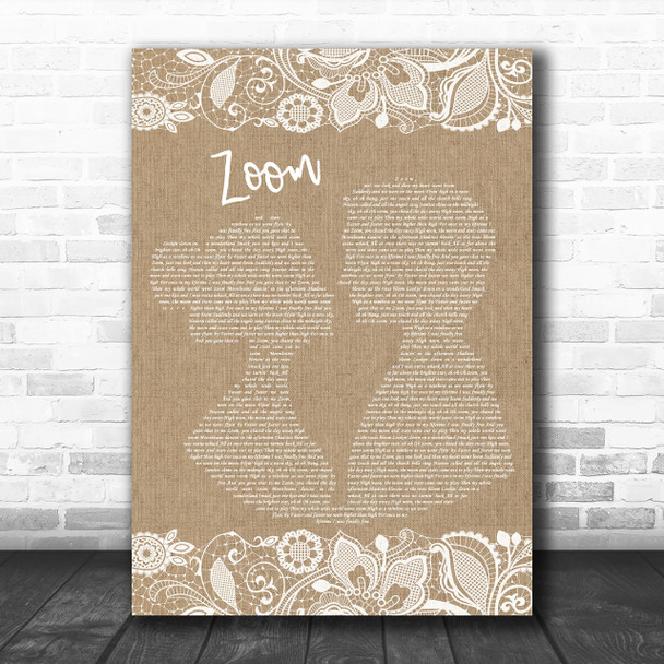 Fat Larry's Band Zoom Burlap & Lace Song Lyric Music Wall Art Print