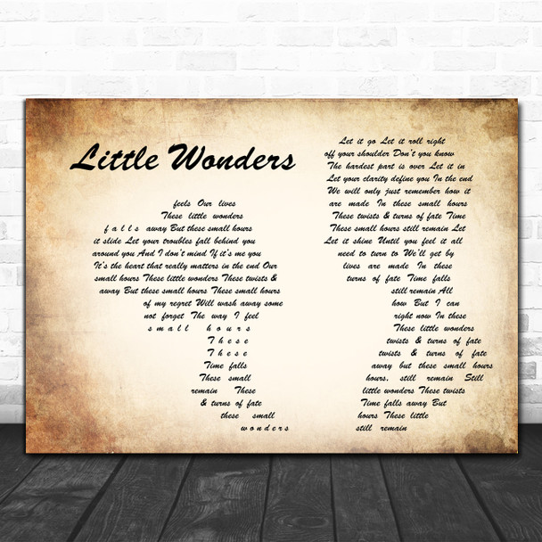 Rob Thomas Little Wonders Man Lady Couple Song Lyric Quote Music Print