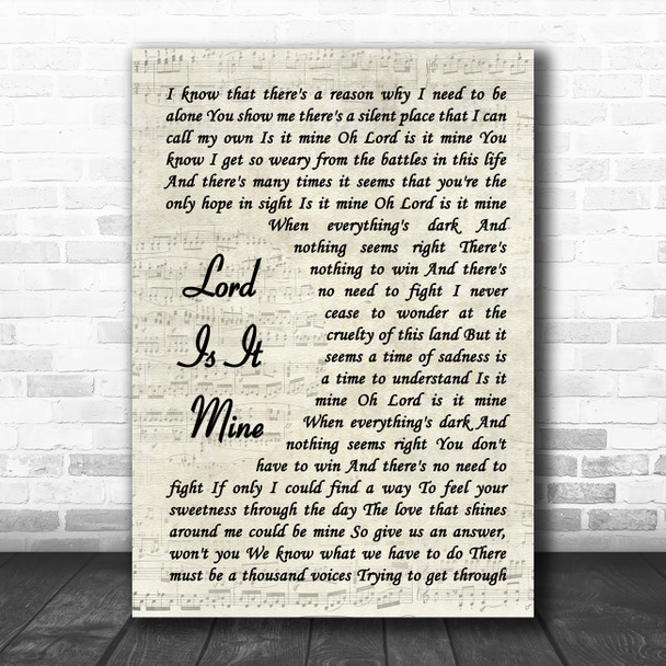 Supertramp Lord Is It Mine Vintage Script Song Lyric Quote Music Print