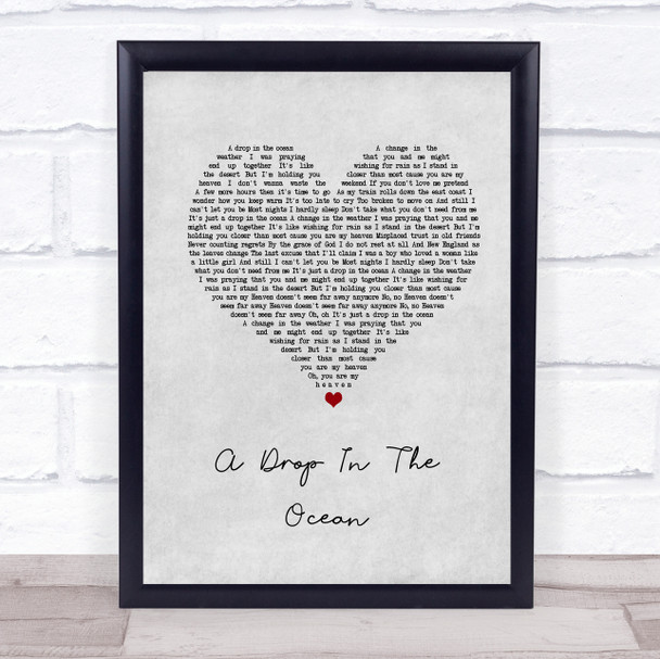 Ron Pope A Drop In The Ocean Grey Heart Song Lyric Quote Music Print