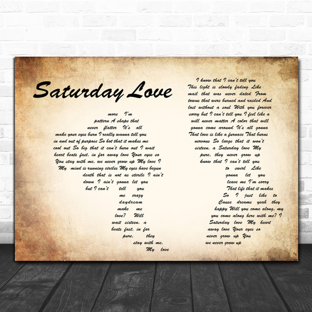 Angels & Airwaves Saturday Love Man Lady Couple Song Lyric Quote Music Print