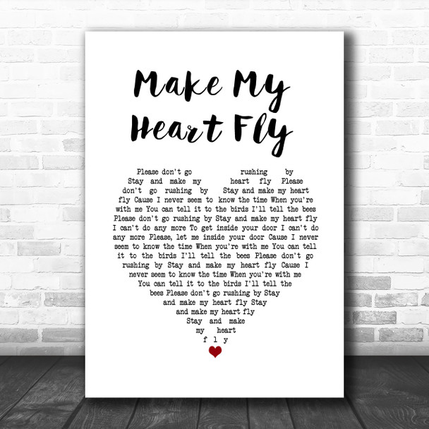 The Proclaimers Make My Heart Fly White Heart Song Lyric Quote Music Print