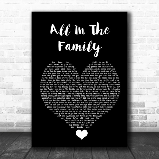 The Revivalists All In The Family Black Heart Song Lyric Quote Music Print