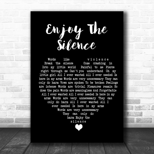 Depeche Mode Enjoy The Silence Black Heart Song Lyric Quote Music Print