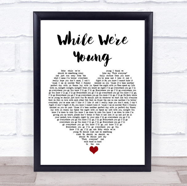 Jhene Aiko While We're Young White Heart Song Lyric Quote Music Print