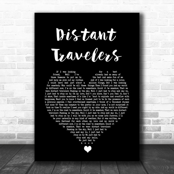 Mike Young Distant Travelers Black Heart Song Lyric Quote Music Print