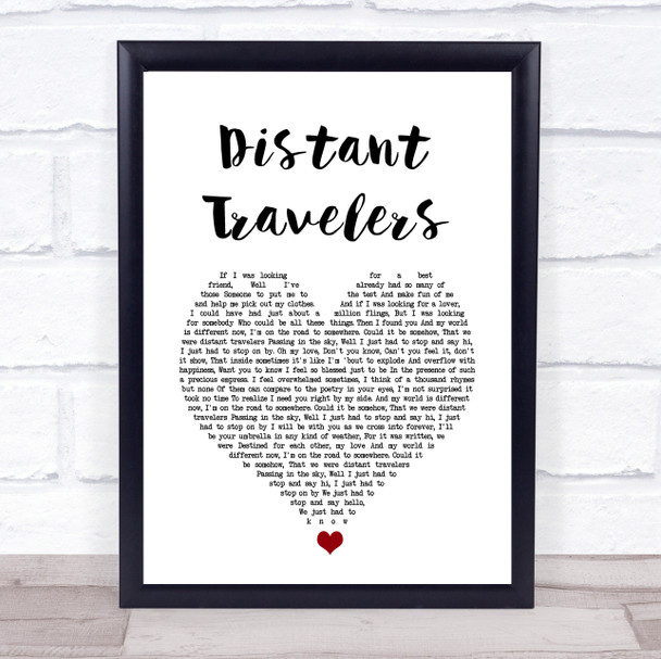 Mike Young Distant Travelers White Heart Song Lyric Quote Music Print