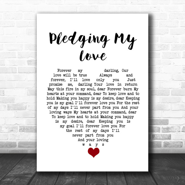 Marvin Gaye & Diana Ross Pledging My Love White Heart Song Lyric Quote Music Print