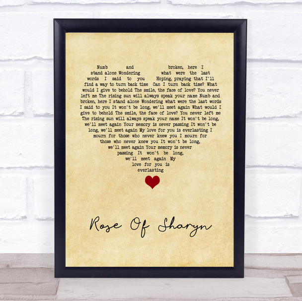 Killswitch Engage Rose Of Sharyn Vintage Heart Song Lyric Quote Music Print