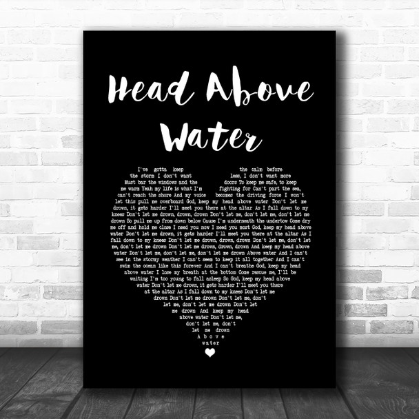 Avril Lavigne Head Above Water Black Heart Song Lyric Quote Music Print