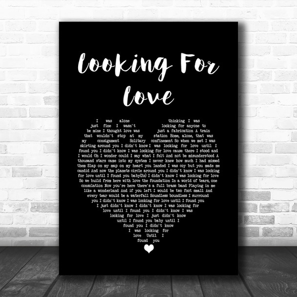 Karen Ramirez Looking For Love Black Heart Song Lyric Quote Music Print